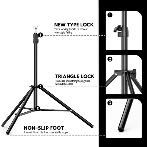Vista 2 de BEIYANG Soporte de fondo ajustable de 6.5 x 6.5 pies, kit de soporte de fondo para fotos con bolsa de transporte para fiestas, decoración, bodas