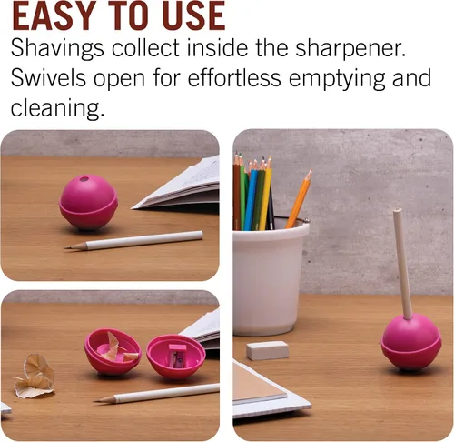Vista 3 de Monkey Business Lollypop - Sacapuntas para niños, divertido sacapuntas manual para lápices de colores para niñas y niños, papelería