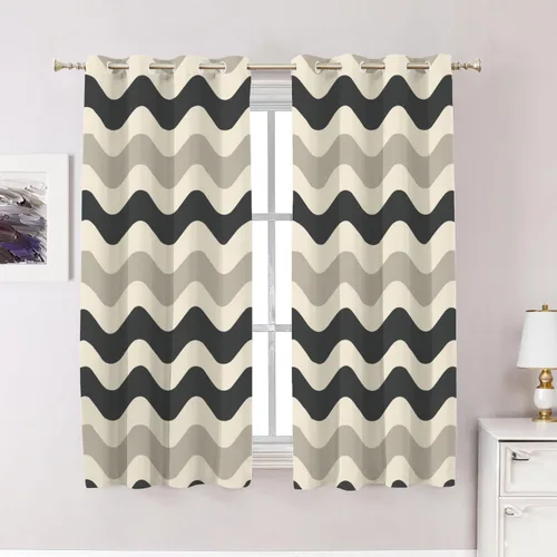 Vista 101 de Maritime Ocean Blackout Tier Curtains, Anchors Nautical Art Half Window Drapes for Kitchen with Rod Pocket,Room Darkening 2 Pack 26X24 Inches