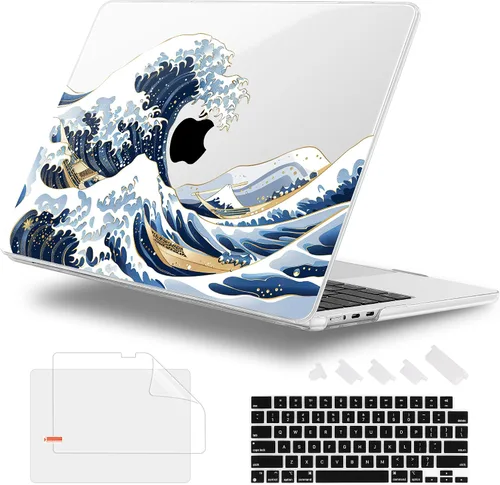 Vista 35 de Funda para MacBook Air de 15 Pulgadas 2025 2024 2023 Versión M4 A3241 M3 A3114 M2 A2941, Carcasa Rígida con Protector de Pantalla y Cubierta