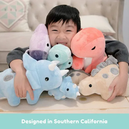 Vista 7 de Bellzi T-Rex - Lindo juguete de peluche de dinosaurio – Adorable juguete de dinosaurio suave y regalos – Regalo perfecto para niños, bebés, niños