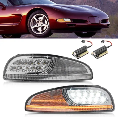 Vista 9 de Ensamble de luz indicadora de giro LED C5 Corvette para Chevy Corvette C5 1997 1998 1999 2000 2001 2002 2003 2004 Chevy-C5 Lámparas de freno