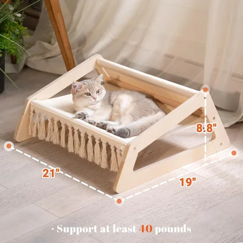 Vista 5 de CHEERHOME PETS Hamaca refrescante para gatos con funda extraíble lavable, sofá para mascotas, sofá para gatos de interior, silla elevada de gatito