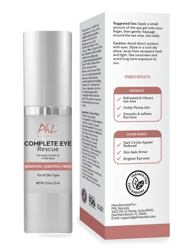 Vista 2 de Tratamiento de ojeras para debajo de los ojos, combate la hinchazón, las arrugas y las bolsas, gel natural iluminador de ojos para debajo