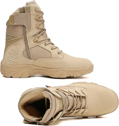 Vista 2 de Kervaky Botas tácticas para hombre, botas militares, botas duraderas, botas de senderismo, botas ligeras, botas para exteriores