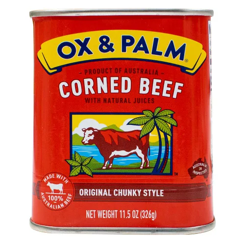 Vista 5 de Ox & Palm Carne en conserva con sabor a chile y ajo 11.5 onzas (paquete de 12)