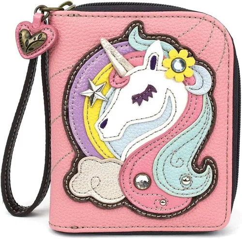 Vista 30 de Chala - Cartera con cremallera, para muñeca, 8 ranuras para tarjetas de crédito, piel sintética resistente Bluebird - Verde azulado
