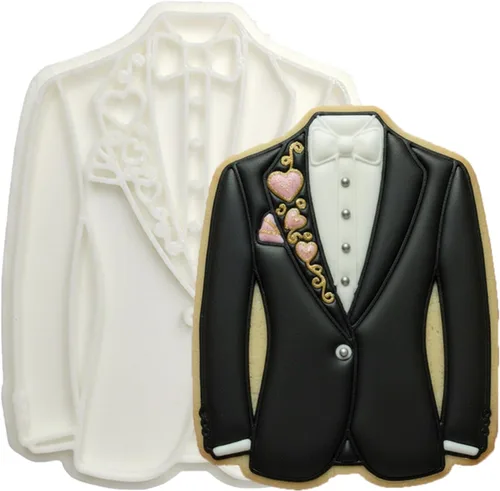Vista 17 de Juego de 11 cortadores de galletas de amor con sello 3D de ácido poliláctico (PLA) para cocina, pastel, vestido de boda, formas de anillo de amor
