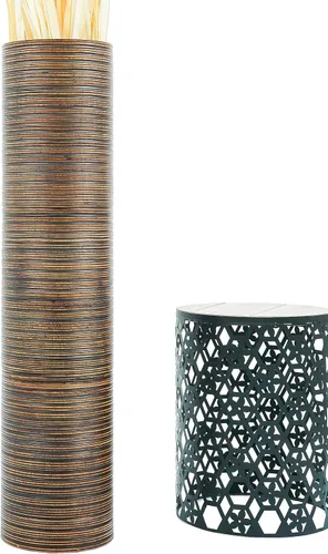 Vista 13 de Leewadee Florero grande de 26 pulgadas de madera de mango para hierba de pampas, flores secas Blanco
