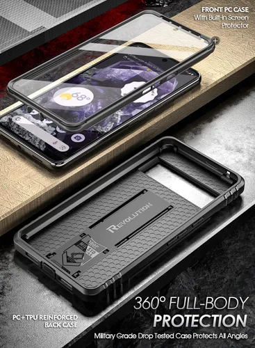 Vista 3 de Poetic Revolution - Funda para Google Pixel 8 5G de 6.2 pulgadas, [probada contra caídas de grado militar de 20 pies], cubierta resistente de cuerpo