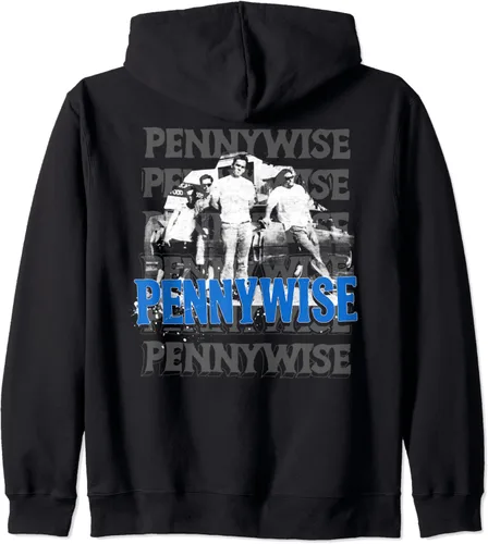 Vista 2 de Pennywise - Foto - Sudadera con capucha oficial con cremallera Negro S