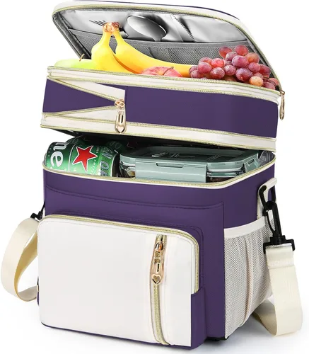 Vista 15 de Lonchera y bolsa de almuerzo para mujeres y hombres, lonchera grande aislada para adultos, a prueba de fugas, bolsa enfriadora para el trabajo