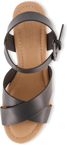 Vista 5 de CUSHIONAIRE Sandalia de cuña Rosie Cork para mujer + espuma viscoelástica