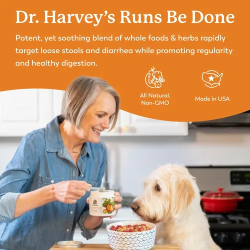 Vista 4 de Dr. Harvey's Runs Be Done Suplemento antidiarreico para el tracto digestivo para perros (7 onzas)