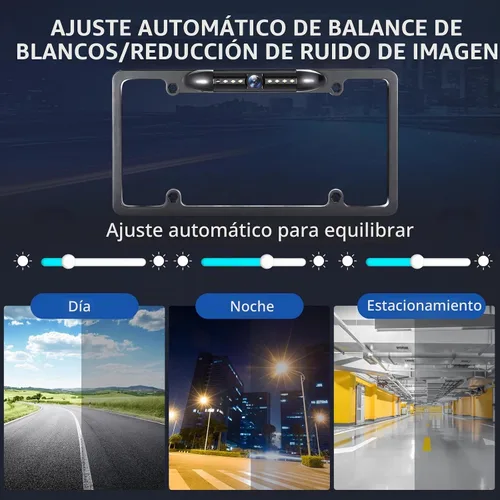 Vista 3 de GLK Cámara de respaldo, cámara de respaldo AHD 1080P para matrícula, visión nocturna, cámara de visión trasera con 8 LED, gran angular IP69K