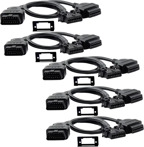Vista 10 de iKKEGOL OBD2 OBD II Full 16 Pin Splitter Y Cable abierto J1962 1 macho a 2 hembra Conector Soporte de montaje debajo del salpicadero