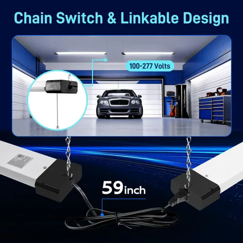 Vista 4 de hykolity Luz LED de 5000 K para tienda, 4 pies, luz diurna de 42 W, luces de techo LED para garajes, talleres, sótanos, colgantes o empotrados
