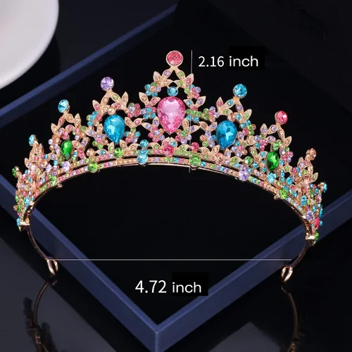 Vista 6 de Kamirola - Corona de reina y tiaras corona de princesa para mujeres y niñas, diademas de cristal para novia, princesa para bodas y fiestas (01)