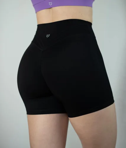 Vista 3 de TomTiger Pantalones cortos de entrenamiento para mujer, cintura alta, gimnasio, fitness, correr, yoga, ciclismo, ejercicio activo, control