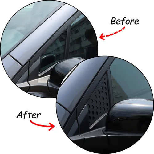 Vista 3 de Ajuste para Honda Pilot 2015 2016 2017 2018 2019, aleación de aluminio, panel decorativo de panal, ventana de puerta trasera, panel decorativo