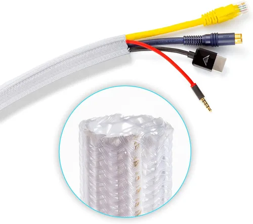 Vista 18 de Cable Management - Telar de cables de 3 a 12 pulgadas, tubería dividida para cables en el suelo, protectores de cables contra cables de masticación