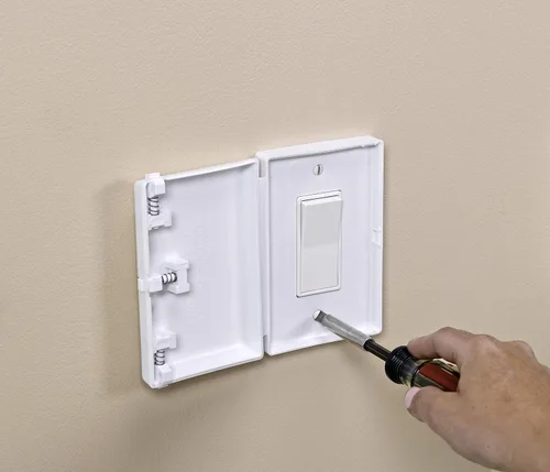 Vista 2 de Cubierta para interruptor de luz para mascotas para bebé y niño pequeño moderno Decora Leviton Legrand Rocker, protector de seguridad eléctrico