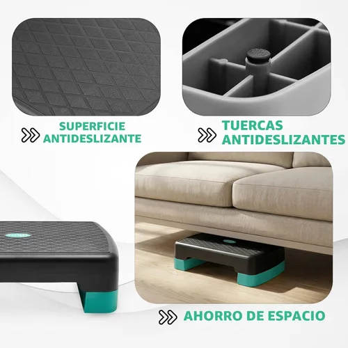 Vista 4 de Yes4All Plataforma de Step de Ejercicio Aeróbico de 18.9" con 2 Elevadores, Stepper de Entrenamiento de Altura Ajustable 3" 5.1" para Gimnasio