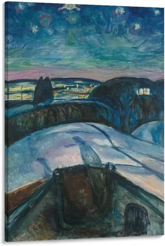 Vista 9 de Devinee Póster de Edvard Munch-La noche estrellada para pared, póster impreso en lienzo para decoración de dormitorio, sala de estar, 08 x 12