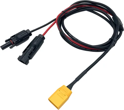 Vista 2 de Cable adaptador de conector solar a XT90: Adaptador de panel solar a cable de extensión macho XT90 para central eléctrica portátil y generador solar