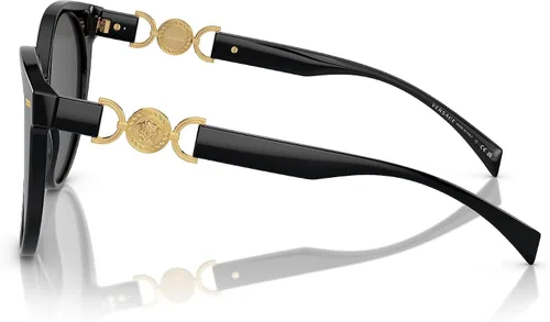 Vista 2 de Versace Gafas de sol redondas gris oscuro VE4442 GB187 55, Negro Gris Oscuro
