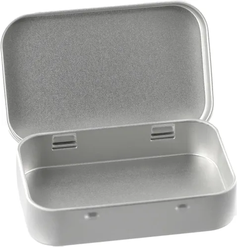 Vista 7 de Tin-Plated Steel Storage Boxes with Hinged Lids, Rectangular Metal Containers for Lip Balm, Candles, Cosmetics, Herbs, Nail Art, and Travel