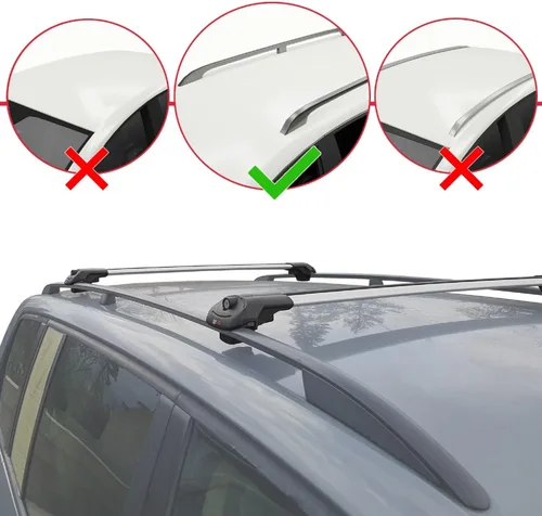 Vista 2 de Compatible with Dacia Sandero Stepway 3 2021-2025 ACE-1 Car Roof Rack Cross Bar Grey Aluminium 2 Bars