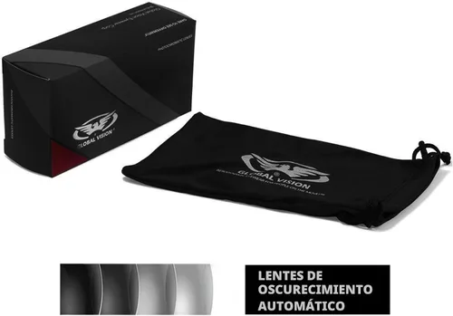 Vista 6 de Global Vision Hercules 7 Gafas de seguridad fotocromáticas con oscurecimiento automático, lente transparente a humo ANSI Z87.1 Negro