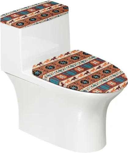 Vista 21 de Ystardream Juego de 2 fundas de inodoro y fundas de asiento de mar profundo, fundas de tapa de asiento de inodoro, fundas lavables para tanque