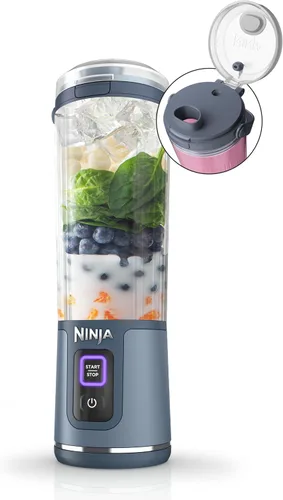 Vista 21 de Ninja Blast Batidora portátil, inalámbrica, recipiente de 18 onzas, menta