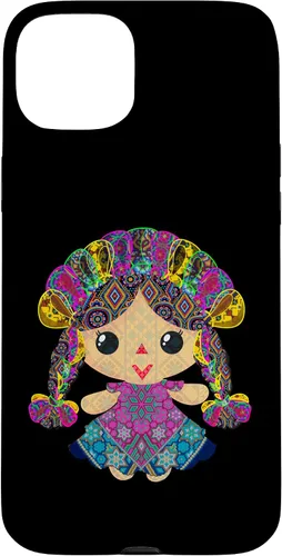 Vista 8 de iPhone 15 muñeca mexicana, maria, mazahua arte huichol, lele, caso