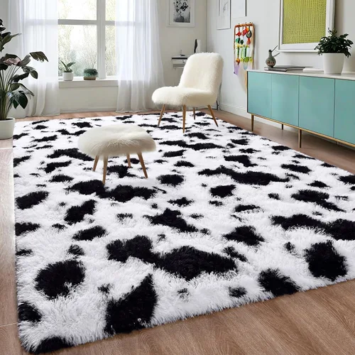 Vista 32 de DweIke Alfombras de pasillo beige esponjosas para dormitorio, 2 x 6 pies, alfombra larga de felpa suave para niñas y niños, antideslizante y lavable
