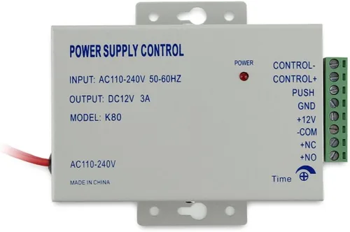Vista 4 de Sistema de control de acceso biométrico de huellas dactilares, RFID/PIN con bloqueo magnético eléctrico de fuerza de 600 libras + fuente