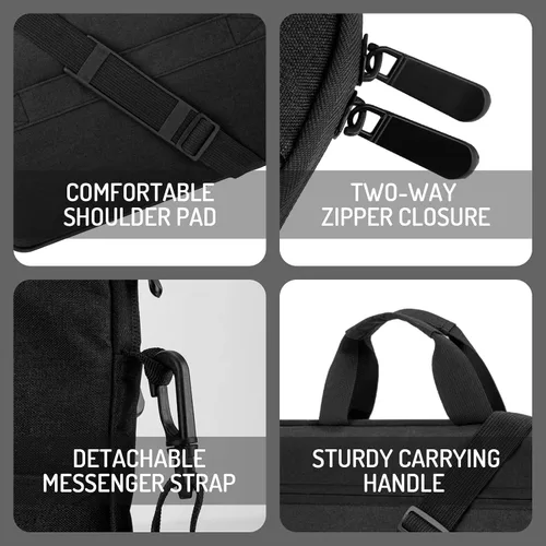Vista 4 de Funda protectora para computadora portátil de 14 a 15 pulgadas, con asa y correa para el hombro, compatible con MacBook Air M5 M4 M3 M2 Acer ASUS HP