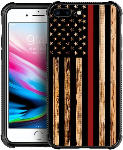Vista 26 de DJSOK Funda compatible con iPhone 7/8 Plus, diseño con patrón de parachoques trasero, esquinas reforzadas contra arañazos, esquinas reforzadas