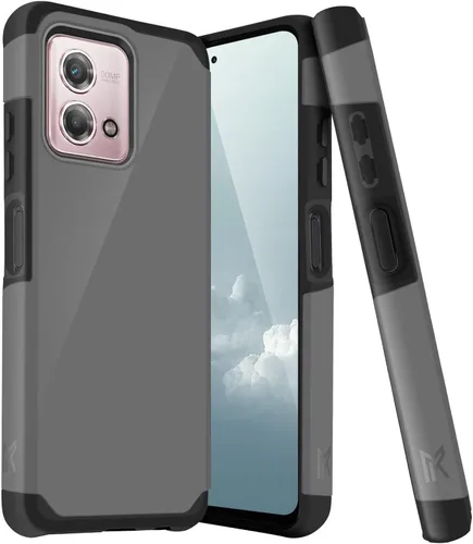 Vista 10 de TJS - Funda compatible con Motorola Moto G Stylus 4G 2023 (negro) with Tempered Glass Screen Protector Dual Layer Hybrid Magnetic Support