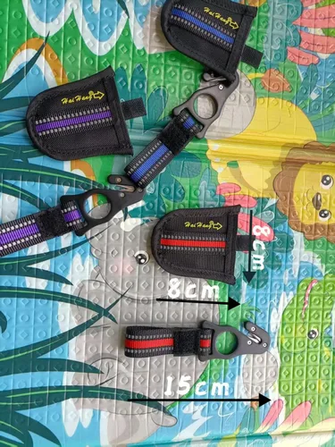 Vista 2 de haihong Cuchillo de seguridad con gancho para tablas de kitesurf con bolsillo SK18 Azul