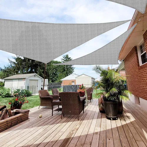 Vista 14 de Patio Paradise Vela de Sombra Triangular de 2' x 2' x 2' Toldo Parasol Tela de Sombra Bloqueo de Luz Solar Cubierta de Pérgola Patio HDPE Toldo