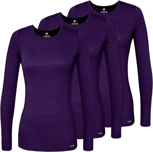 Vista 37 de Adar Underscrubs - Camiseta de manga larga para mujer, paquete de 3 unidades Aguamarina (Aquamarine)