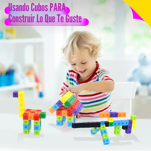 Vista 5 de SpriteGru - Juego de 100 cubos de enlace matemático, cubos matemáticos manipulativos que se conectan y cuentan, bloques de construcción