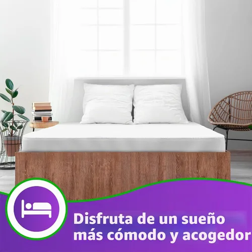 Vista 6 de Mars Wellness Funda de colchón de algodón, forro polar coral, máxima protección impermeable y cierre de cremallera, protector de colchón impermeable