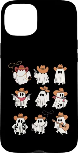 Vista 9 de Carcasa espeluznante divertida para iPhone 16 Boo Haw Western Cowboy Ghost Cowgirl