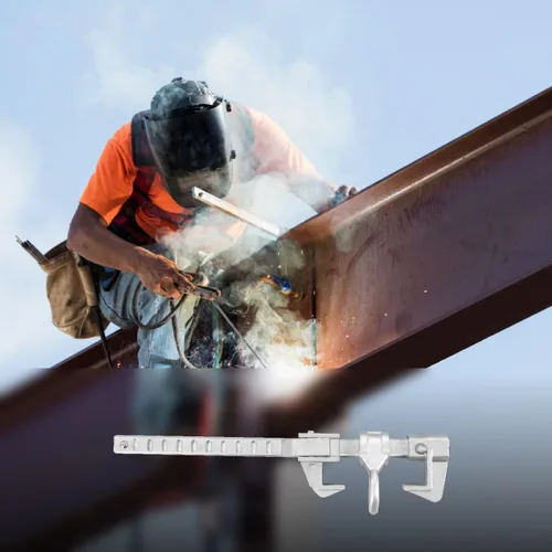 Vista 6 de Abrazadera de anclaje de viga deslizante de aluminio, caminante de haz de acero móvil, conector de estructura ajustable de I/H para protección
