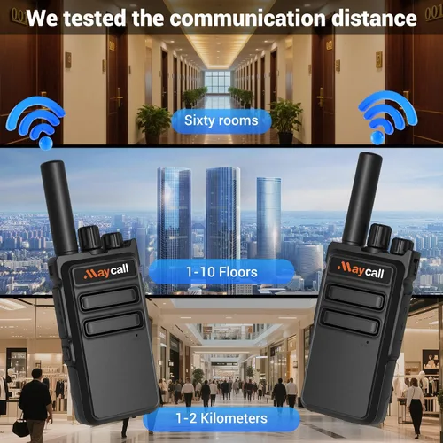 Vista 2 de Walkie Talkies MC-180 - Paquete de 2 unidades para adultos de largo alcance recargable de 2550 mAh, radios portátiles FRS bidireccionales, radios