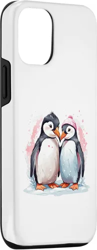 Vista 3 de iPhone 15 Pingüino Pareja Boda Pájaro Boda Matrimonio Día de San Valentín Love Case